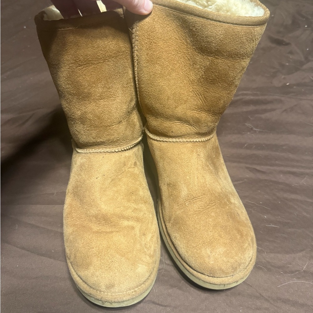 Shearling-Lined Suede Winter Boots - Chestnut